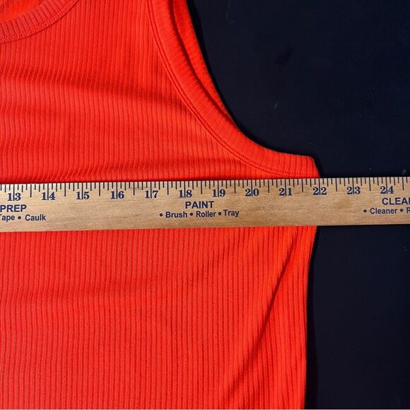 Lane Bryant Womens Orange Fitted High-Neck Ribbed Tank 0622 - Picture 12 of 13